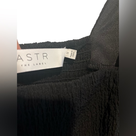 ASTR NWT Cutout Long Balloon Sleeve A-line Wrap Mini Dress in Black Size Small - Picture 12 of 15